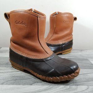 Cabelas Duck Boots Leather Rubber Steel Shank